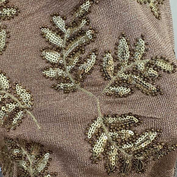 Zara Limited Edition Knit Mini Dress Gold Sequin Long Sleeve Knit Small - Picture 7 of 10